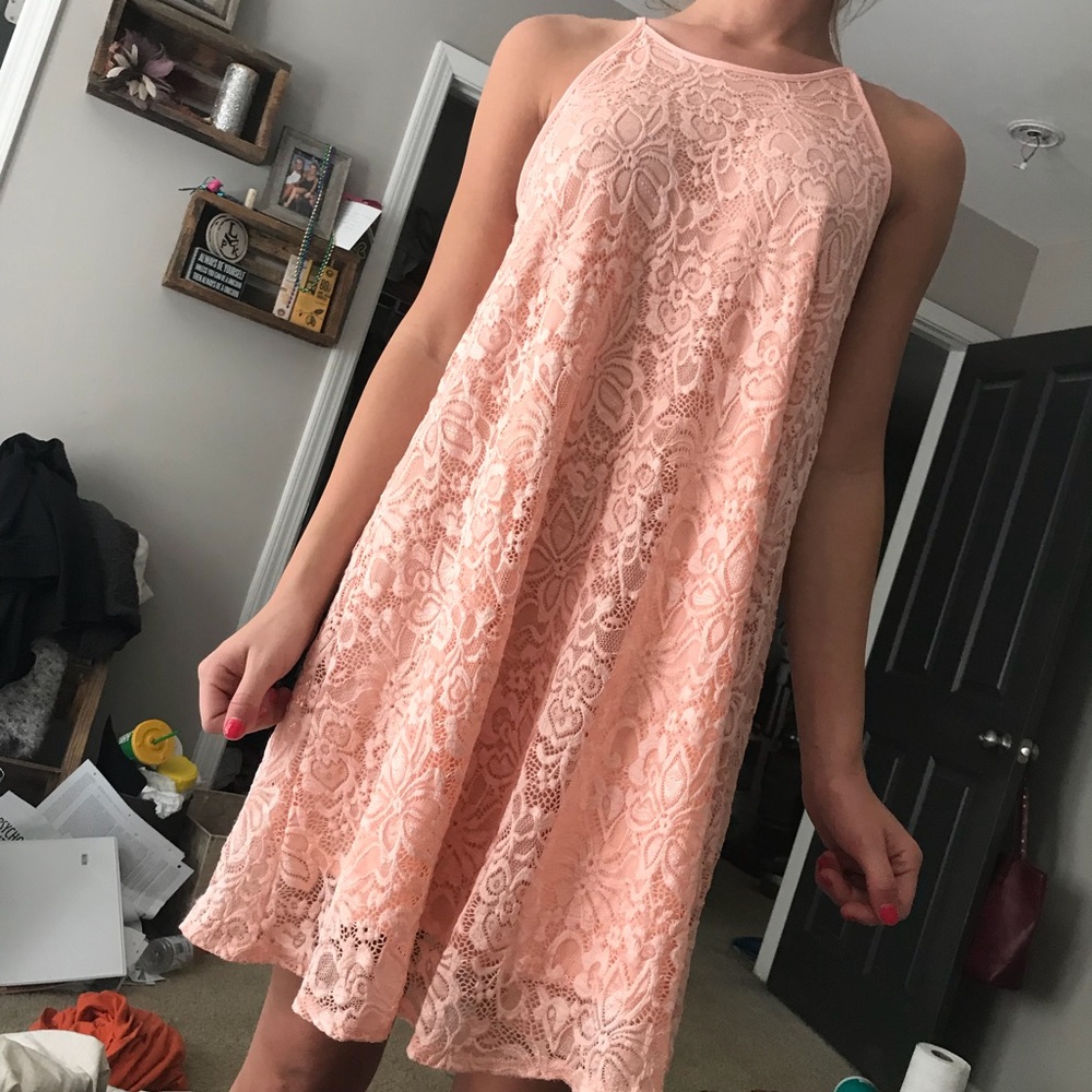 Blush brand/ blush colored Lace Dress